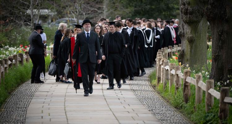 Graduands processing to the Senate House