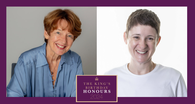 The King's Birthday Honours 2024 graphic. purple background and gold border