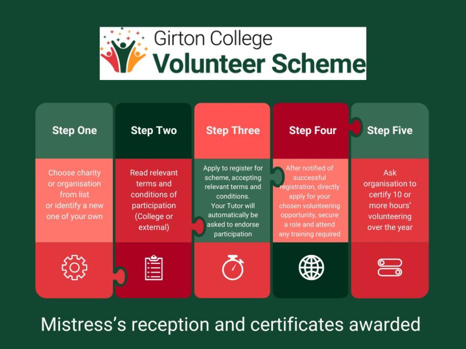 volunteer scheme flow chart, see instructions below for more details