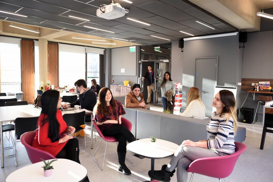 Students socialising in the MCR Room